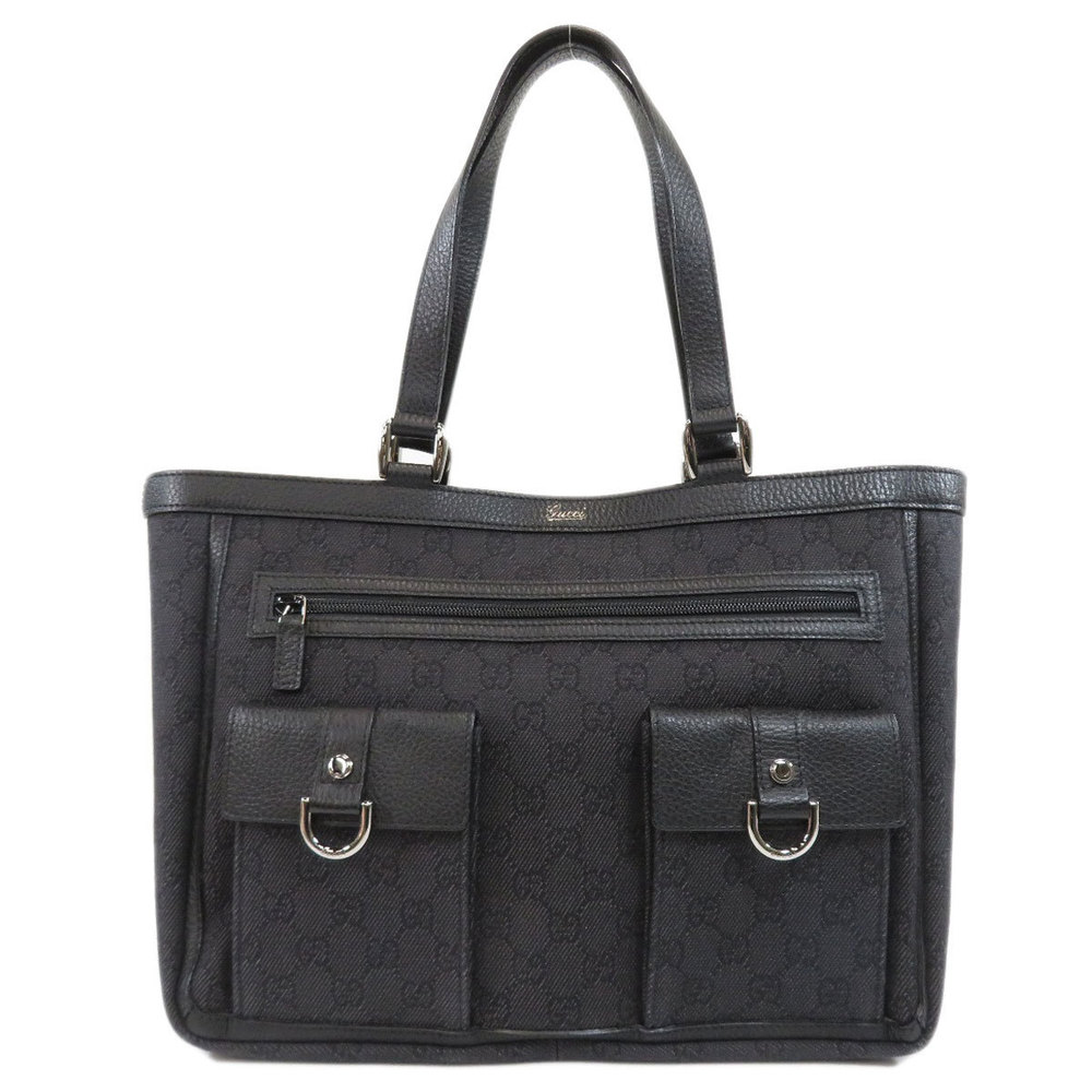 Gucci GG Outlet Tote Bag Canvas Black